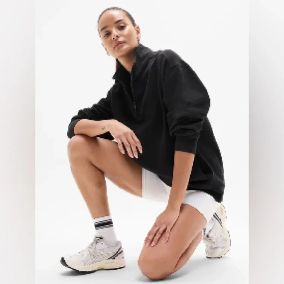 ATHLETA Women's Forever Fleece 1/4 Zip Sweatshirt - Black, Large - Picture 6 of 8